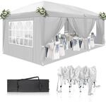Faltpavillon 3x6m Wei&szlig;, Wasserdicht, Uv-schutz 50+, 6 Seitenteile