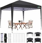 Faltpavillon 3x3m Wasserdicht, Stabil, Winterfest Mit 4 Seitenw&auml;nden