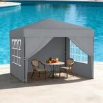 Faltpavillon 3x3m Wasserdicht, H&ouml;henverstellbar, Mit 4 Seitenw&auml;nden
