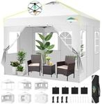 Faltpavillon 3x3m Wasserdicht, Winterfest, 4 Seitenw&auml;nde, H&ouml;henverstellbar