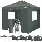Faltpavillon 3x3m Wasserdicht Mit 4 Seitenteilen, Uv-schutz 50+, Stahlrahmen,
