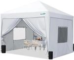 Faltpavillon 3x3m Wasserdicht Mit Seitenw&auml;nden, Uv-schutz 50+,...
