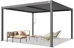 Primeyard Pergola 4x4 M Aluminium-pfosten Mit Lamellendach Aus Stahl Graue
