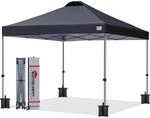 Pop-up Pavillon 3x3m Schwarz, Schnellaufbau, 3-fach H&ouml;henverstellbar, Upf50+