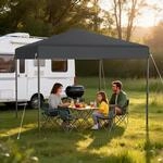 Faltpavillon 3x3m Anthrazit Wasserdicht H&ouml;henverstellbar Mit Tragetasche