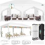 Faltpavillon 3x6m Wasserdicht Mit 6 Seitenteilen, Uv-schutz, H&ouml;henverstellbar
