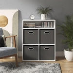 Vicco - B&uuml;cherregal , Wei&szlig;, 72 X 90.2 Cm Mit 4 Faltboxen