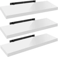 3er-set Wandregal Wandboard Freischwebend Schweberegal Holz Board Wei&szlig;
