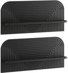 Wandregal 2 Stk. Schwarz 80,5 X 13,5 X 37,5 Cm Holzwerkstoff Vidaxl