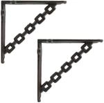 Wandregalhalterungen 2 Stk. Antikbraun 10,5 X 10,5 X 3 Cm Stahl Vidaxl
