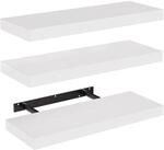 Wandregal 40cm Wei&szlig; 3er-set Schweberegale Mdf Robust & Langlebig