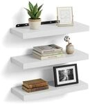 Relaxdays Wandregal, 3er Set, Hxbxt: 4 X 50 X 23 Cm, Holzoptik, Metall, Wandbretter