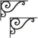 Wandregalhalterungen 2 Stk. Antikbraun 23,5 X 28 X 3,5 Cm Stahl Vidaxl