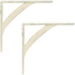 Wandregalhalterungen 2 Stk. Antik Wei&szlig; 14,5 X 14,5 X 3,5 Cm Vidaxl