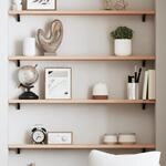 Wandregal 80x10x2 Cm Massivholz Eiche Unbehandelt Vidaxl