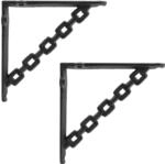 Wandregalhalterungen 2 Stk. Schwarz 10,5 X 10,5 X 3 Cm Stahl Vidaxl