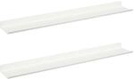 Schwebendes Regal 2 Stk. Wei&szlig; 60 X 8,5 X 2,5 Cm Stahl Vidaxl