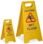 2 X Achtung Rutschgefahr Aufsteller, Englisch, Warnschild Caution Wet Floor,...
