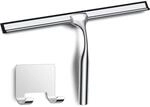 Duschabzieher 30cm Edelstahl Mit Selbstklebendem Haken F&uuml;r Bad & Dusche