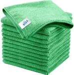 Mr.siga Mikrofaser Reinigungst&uuml;cher 12er Set Gr&uuml;n 32x32cm Streifenfrei
