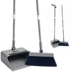 Relaxdays Besen Und Kehrschaufel Set, 2 In 1 Kehrgarnitur Langer Stiel, 180 Grad