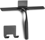 Duschabzieher 25cm Edelstahl Mit Selbstklebendem Haken, Schwarz