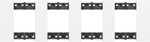 Blende 2 X 4 Modul Bticino Living Now Ka4802m4k Wei&szlig;