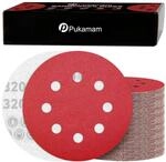 120x Schleifpapier 125mm Klett P320 K&ouml;rnung F&uuml;r Exzenterschleifer 8 Loch