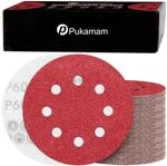 120x Schleifpapier 125mm Klett P60 8 Loch F&uuml;r Exzenterschleifer Holz Metall...