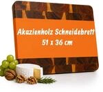Relaxdays Schneidebrett, Akazienholz, 51 X 36 Cm, Schneiden & Servieren, 3 Cm Dick,