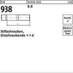 Stiftschraube Din 938 M 16 X 75 8.8