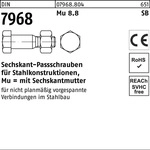 Sechskantpassschraube Din 7968 M.mutter M 24 X 70 8.8