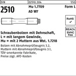 Din 2510 Form L Dehnschraube M16x130 1.7709 (21crmov5-7) Blank M. 2 Muttern