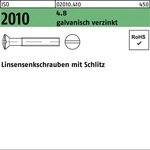 Linsensenkschraube Iso 2010 M.schlitz M 5 X 80 4.8 Galvanisch Verzinkt