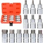 Innensechskant Nuss Satz 12tlg. Chrom-vanadium-stahl 5-22mm Mit Koffer