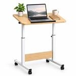 Relaxdays Laptoptisch H&ouml;henverstellbar, 67-90 Cm, Neigbar, Rollen, C-form,