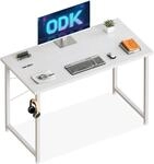 Kleiner Schreibtisch 100x48cm Mit Kopfh&ouml;rerhalter, Wei&szlig;
