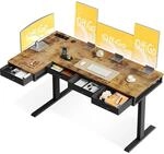 Eckschreibtisch H&ouml;henverstellbar 160x80 Cm Mit 4 Schubladen, Elektrisch,...