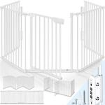 Kiduku Kaminschutzgitter 180 Cm Wei&szlig; Baby Absperrgitter Ofenschutzgitter Laufstall