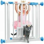 Kidiz&reg; Absperrgitter Zum Klemmen Mit Katzenklappe - 88 - 94 Cm, Blau