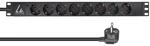 Lanview 19"-steckdosenleiste, 1 He Rackmontage, 16 A, 8 Schuko-steckdosen Typ...