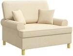Xxl-sessel Mit Kissen Creme Stoff Vidaxl