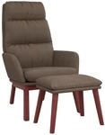 Relaxsessel Mit Hocker Taupe Stoff Vidaxl