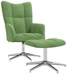 Relaxsessel Mit Hocker Hellgr&uuml;n Samt Vidaxl