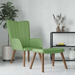 Relaxsessel Mit Hocker Hellgr&uuml;n Samt Vidaxl