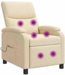 Massage Relaxsessel Creme Stoff Vidaxl