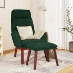 Relaxsessel Mit Hocker Dunkelgr&uuml;n Stoff Vidaxl