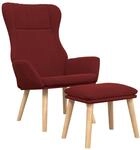 Relaxsessel Mit Hocker Weinrot Stoff Vidaxl