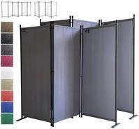 Quick-star - 2 St&uuml;ck Paravent 4 Teilig 165 X 220 Cm Stoff Raumteiler Trennwand
