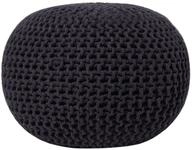 Beliani - Pouf Schwarz 100% Baumwolle Rund ⌀ 50 Cm Elegant Modern